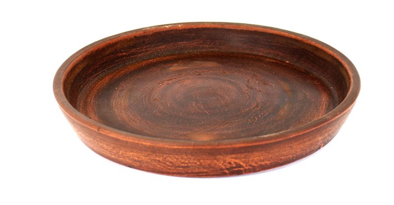 Неглазурована сковорода кеци з червоної глини