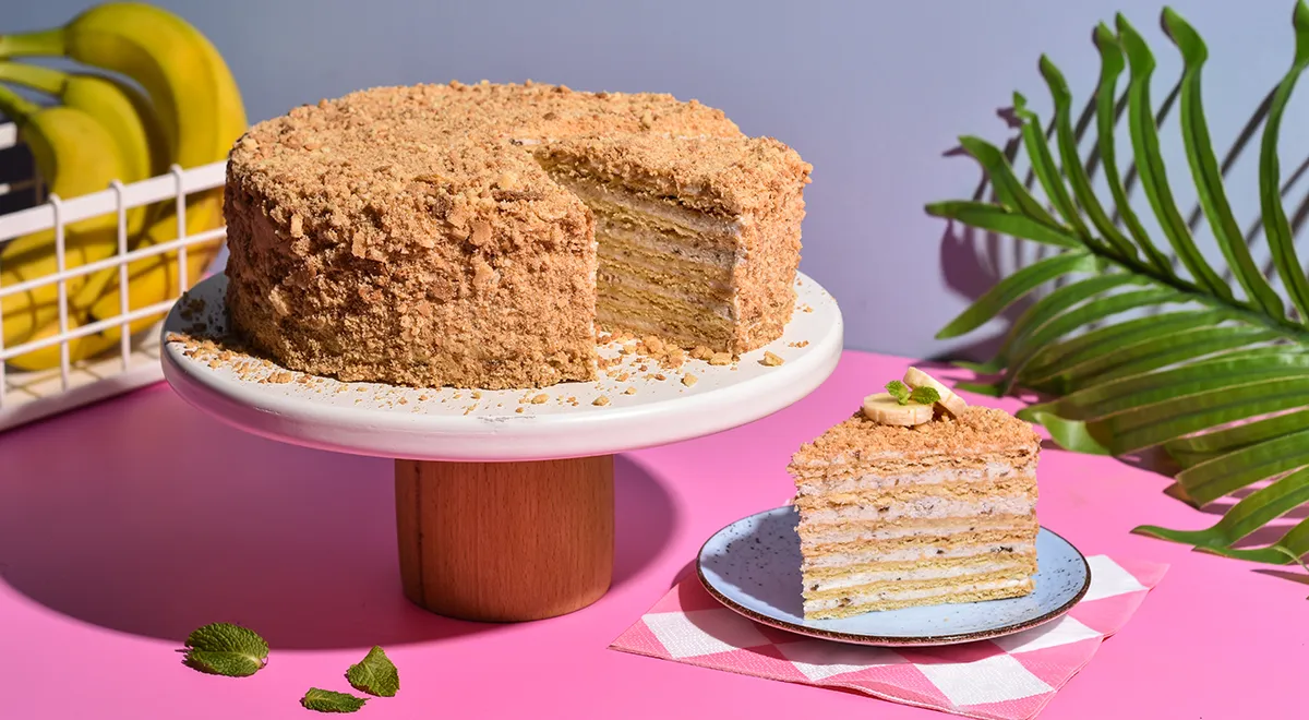 Медовик із бананом: покроковий рецепт із фото, що тане в роті 1