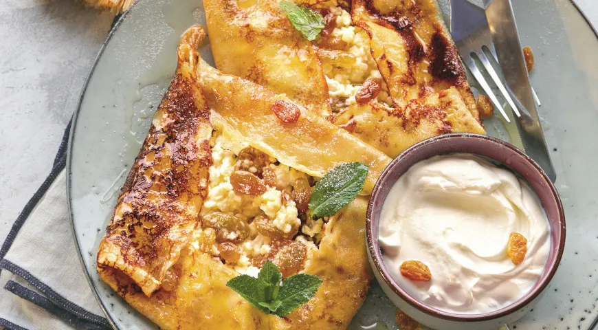 Поживні вівсяні млинці з сиром та родзинками: покроковий рецепт з фото (290&hellip;