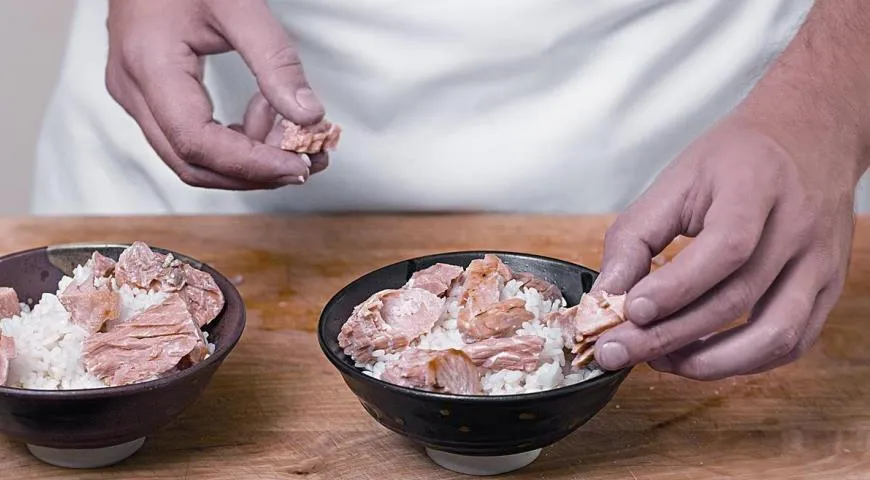 Ароматний рис у зеленому чаї з лососем: покроковий рецепт із фото 5