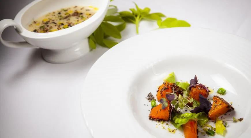 Ніжний крем-суп з топінамбура та печеної гарбуза: покроковий рецепт із фото 2