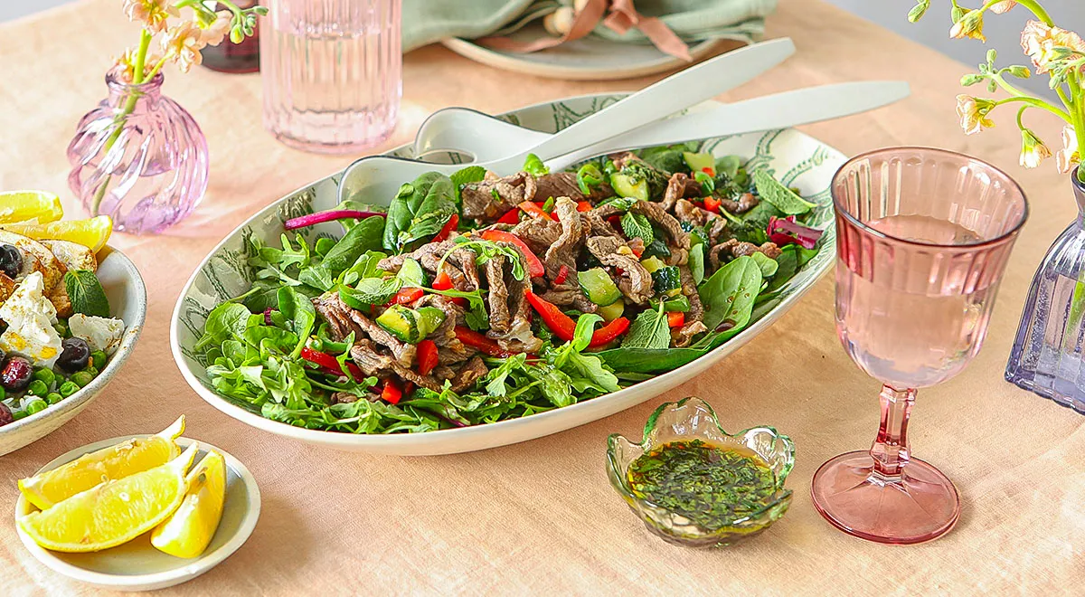 Гострий салат з яловичиною: пікантний рецепт з фото 1