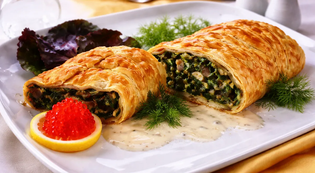 Апетитний шпинатний рулет: покроковий рецепт із фото 1