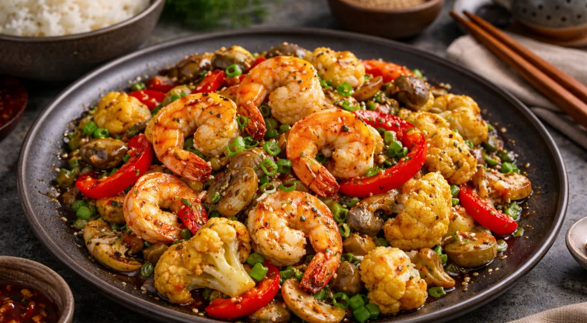 Креветки з цвітною капустою: легка та поживна страва за 249 ккал 1